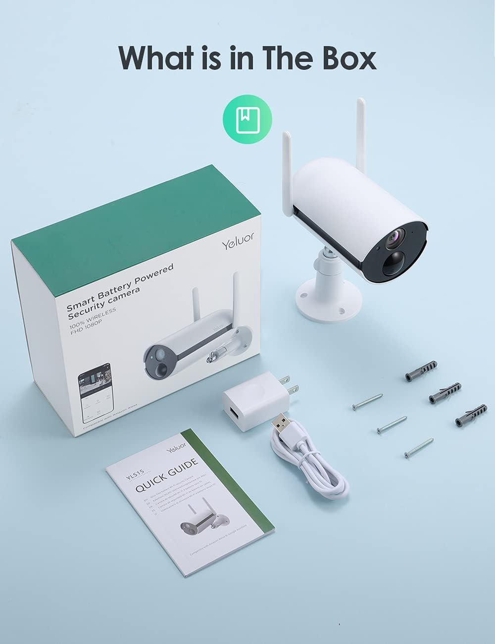 Wire-Free Security Camera with 2-Way Audio and Night Vision I117949