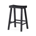 Antiqued Black Wooden Counter Stool C927