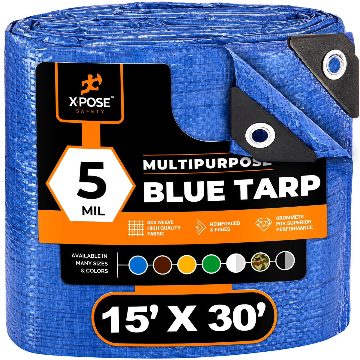 Blue Poly Tarp 15' x 30' Waterproof Polyethylene C15137
