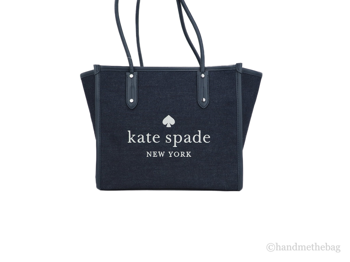 Blue Denim Fabric Shoulder Tote Handbag B212535