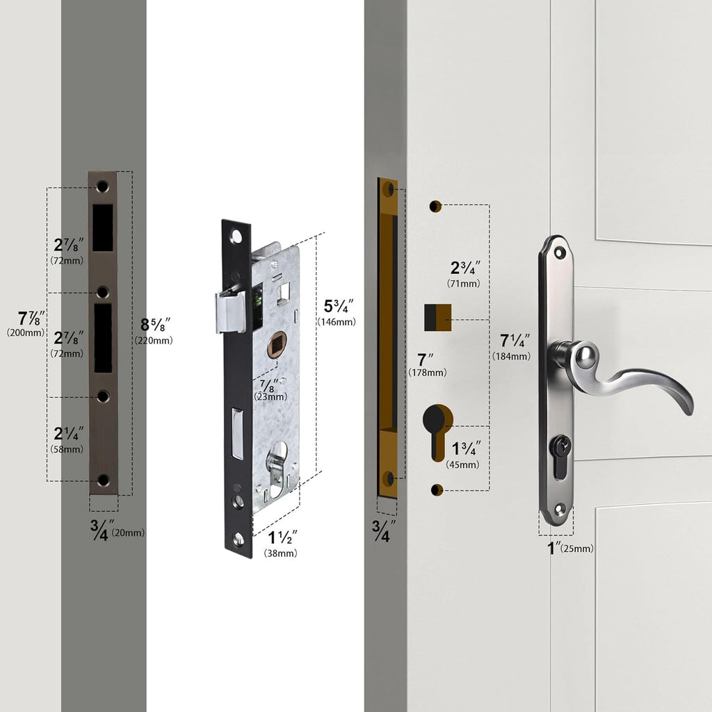 Brushed Dark Bronze Brass Lock Set T4767
