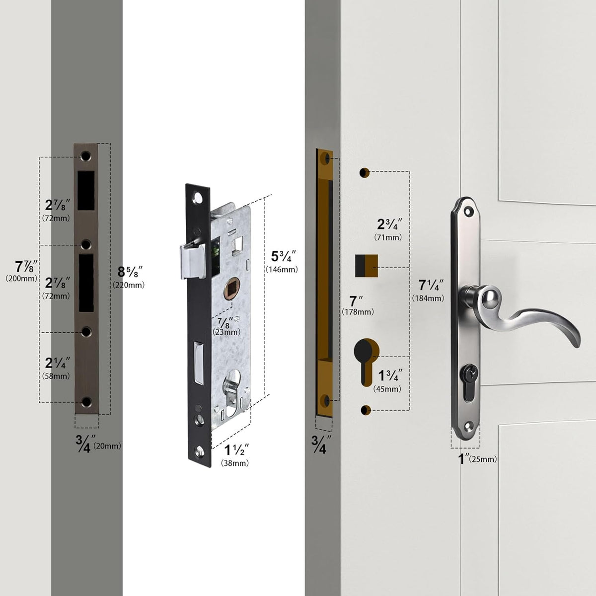 Brushed Dark Bronze Brass Lock Set T4767