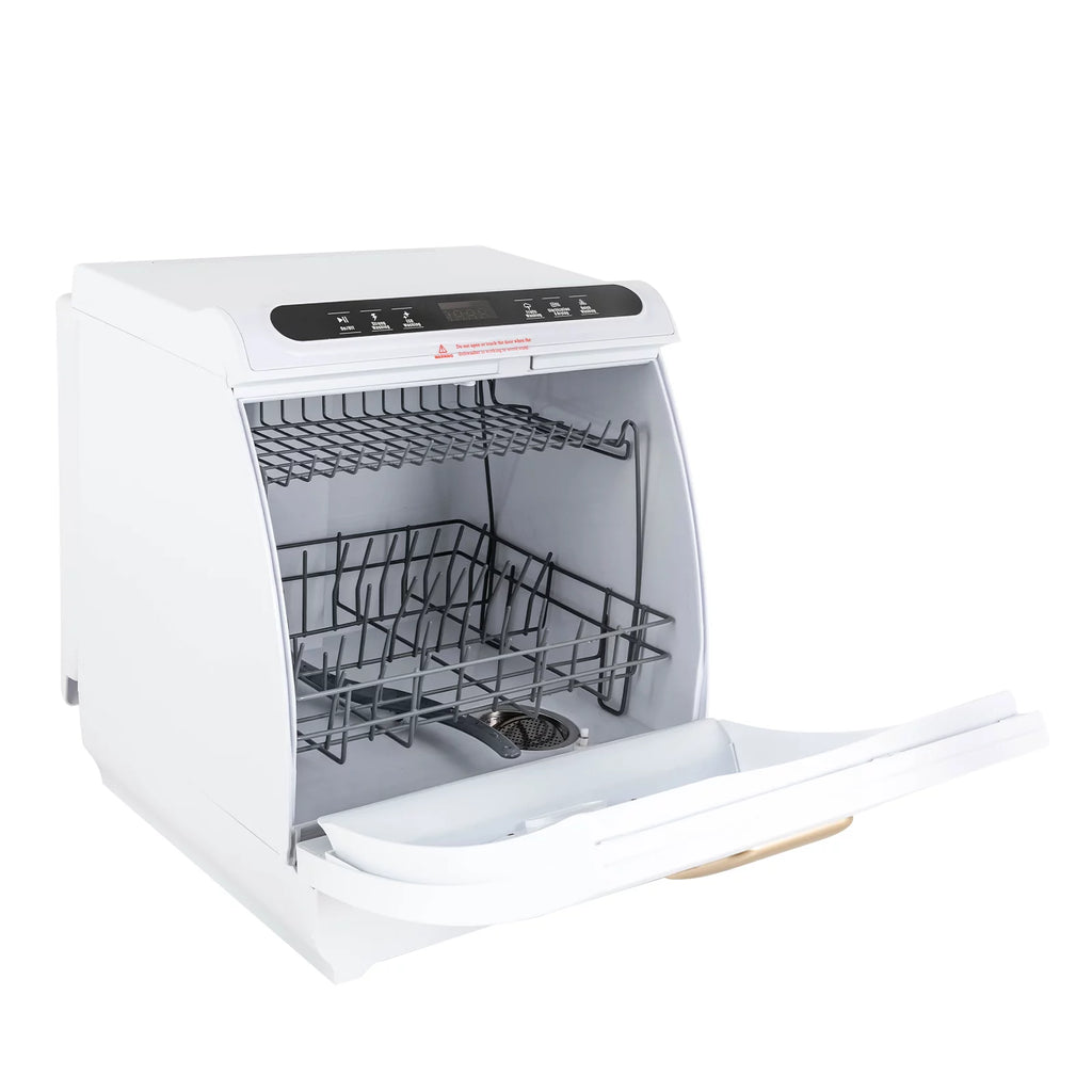 900W White Compact Countertop Dishwasher Z596