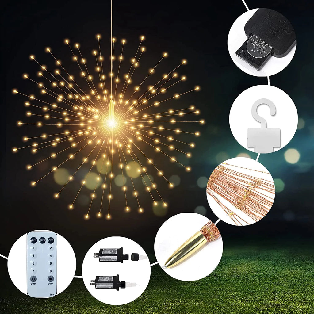 3 Pack 600 LED Plug-in Starburst Lights, Warm White N682509