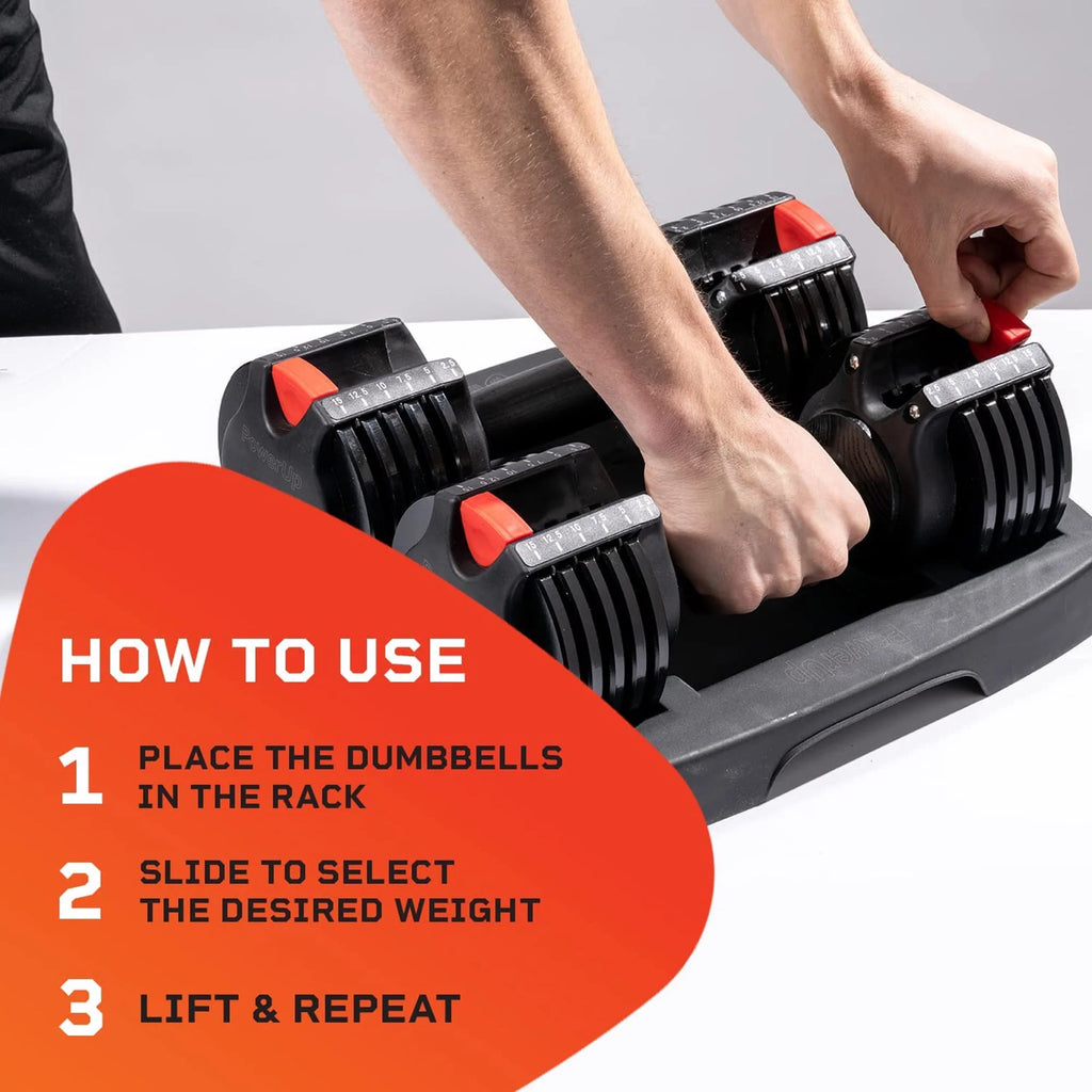 15 Pound Adjustable Dumbbells Set, 2 Pcs P7549