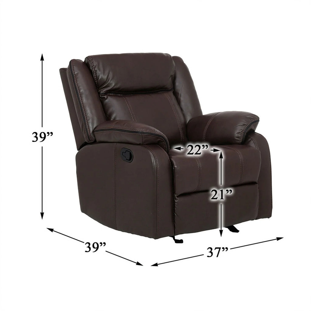 Brown Faux Leather Glider Reclining Chair O323763