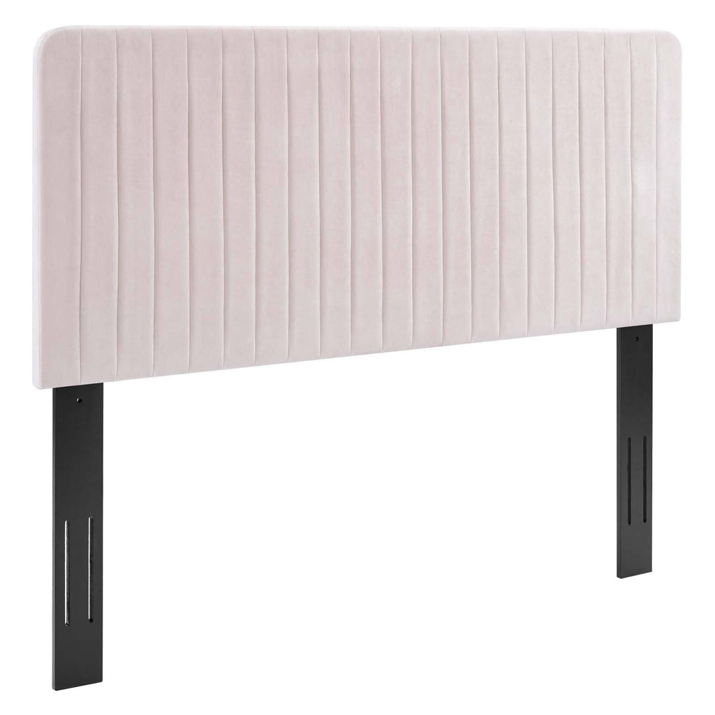 Pink Channel Tufted Performance Velvet King/California King Headboard A5909