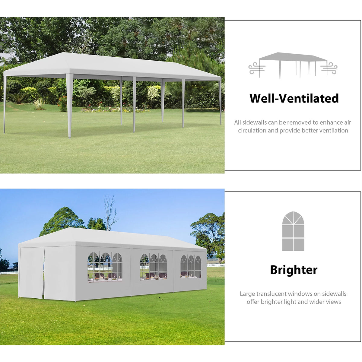 10'x30' White Outdoor Canopy Tent T884337