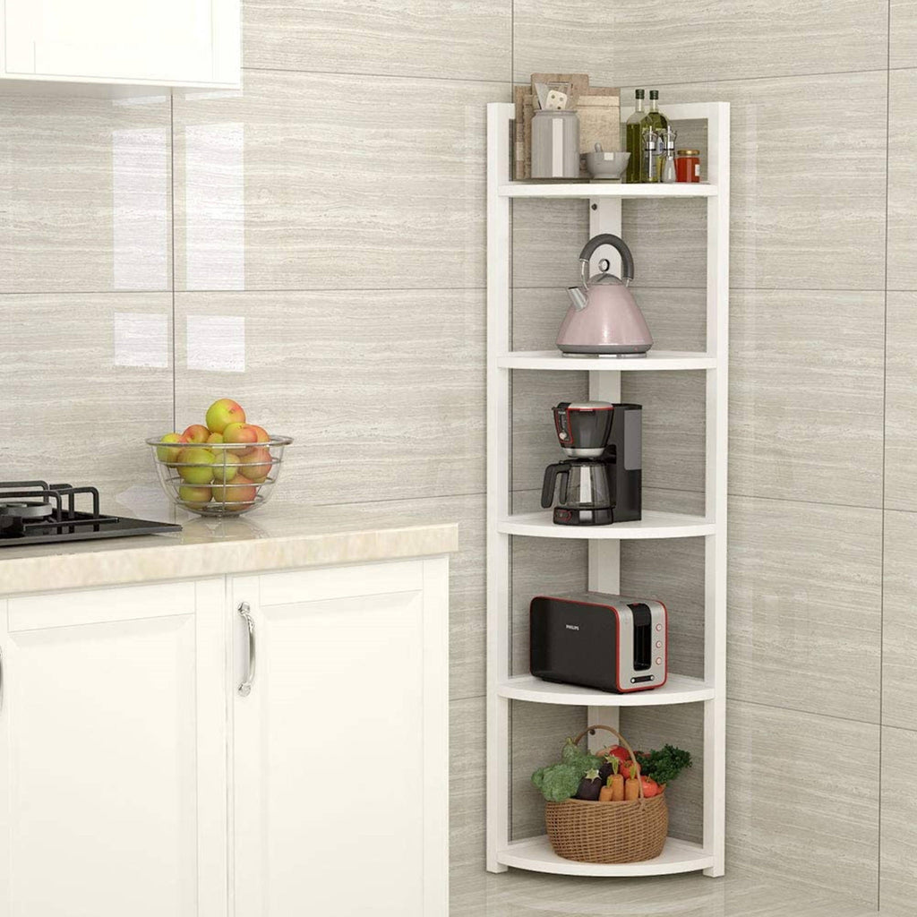 Black/Espresso 5 Tier Corner Bookshelf I86975