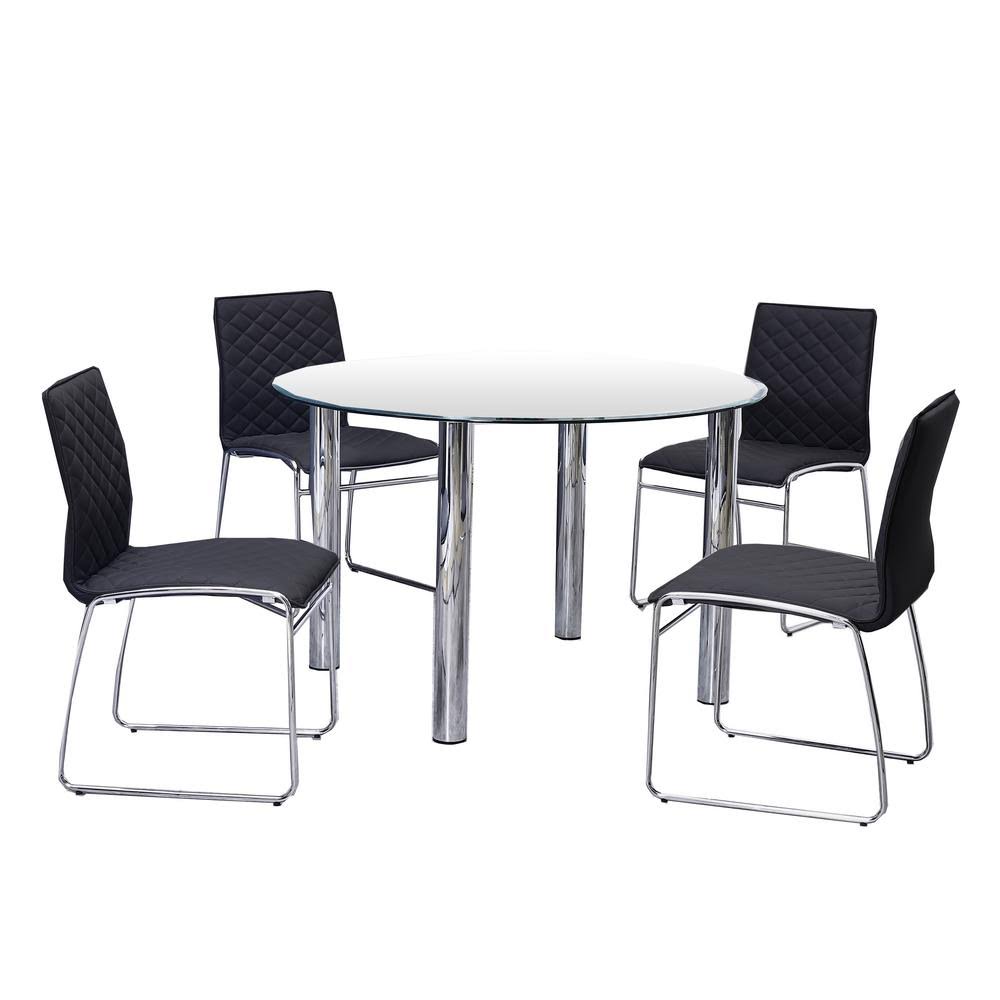Black Round Dining Set E857432