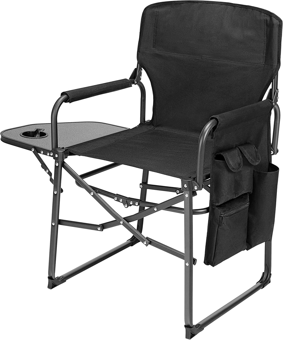 Steel Frame Director’s Chair with Attached Table Lightweight Folding Outdoor Chair L723