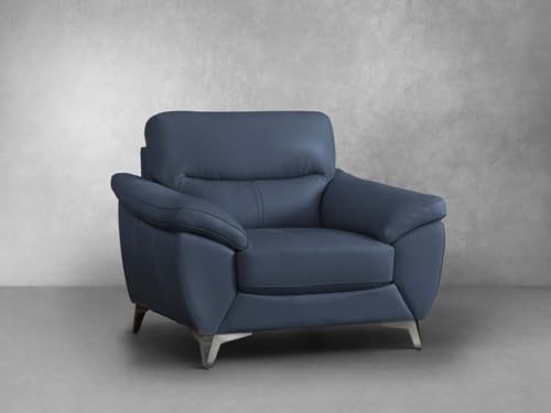 Blue Top Grain Leather Chair S24320