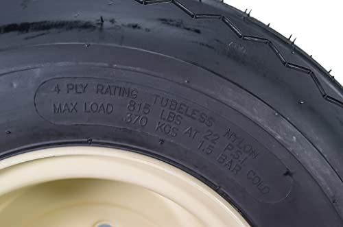Set of 4 18x8.5-8 Beige Golf Cart Wheels and Tires Combo S476954