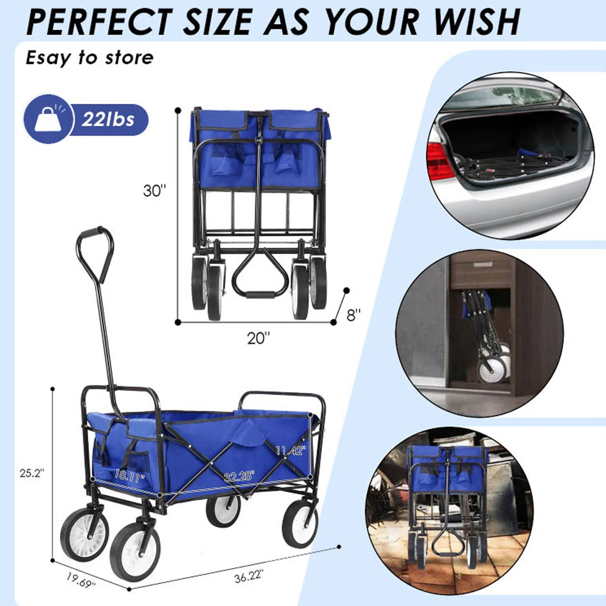 Collapsible Utility Wagon Cart D12546