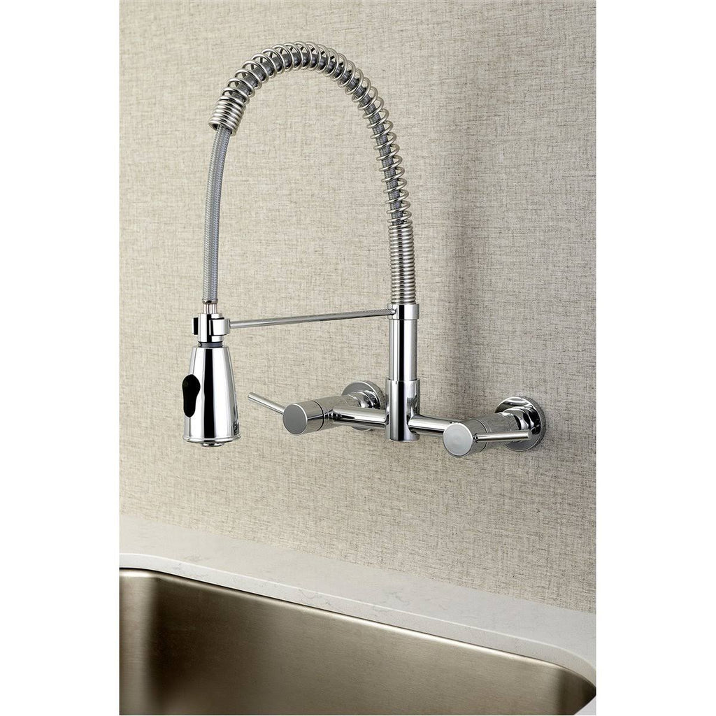 Oil Rubbed Bronze 2-Handle Wall Mount Pull-Down Kitchen Faucet R81690