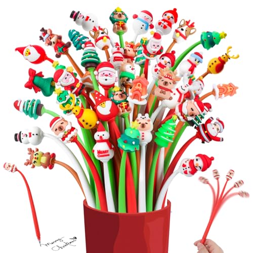 64 Packs Christmas Gel Ink Pens with Squishy Toppers I939959