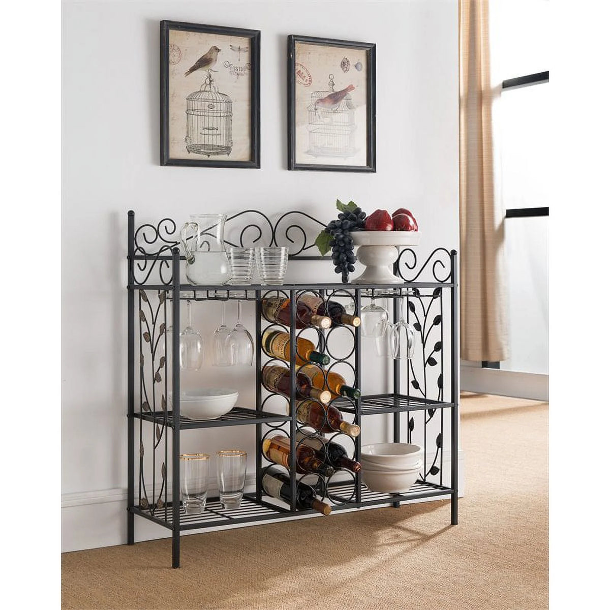 Black Metal Wine Rack H9899