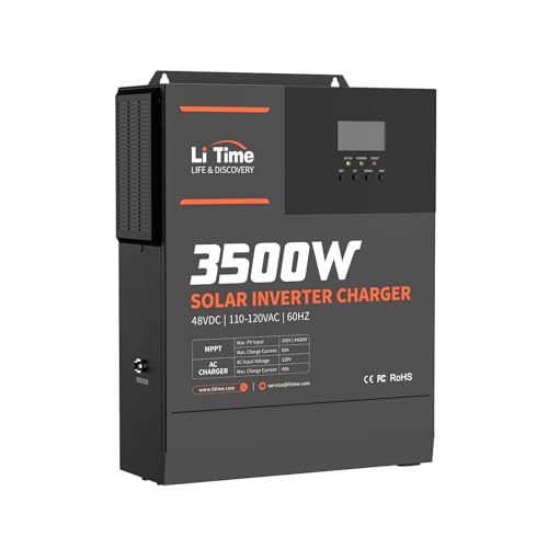 3500W Pure Sine Wave Solar Inverter Charger, 48V DC to 120V AC, Built in 80A MPPT Charge Controller E80331