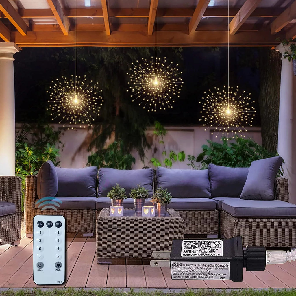3 Pack 600 LED Plug-in Starburst Lights, Warm White N682509