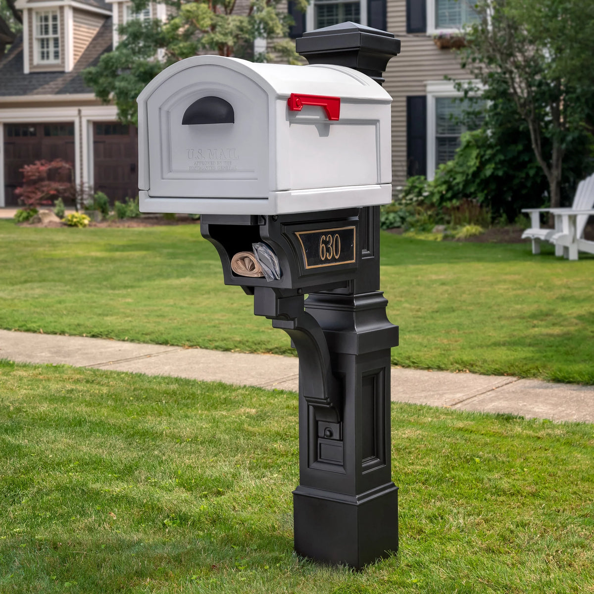 Onyx Black Plastic Mailbox Post Kit F10458
