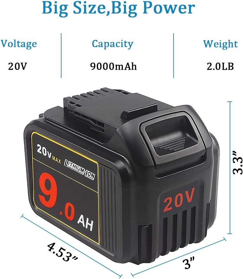 20V 9.0Ah Battery Pack of 2 X776