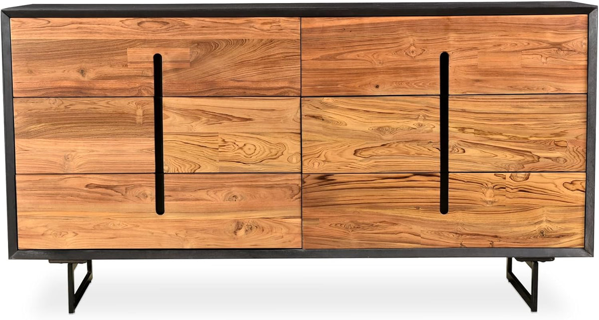 6 Drawers Solid Mango Wood Dresser Light Brown A99815
