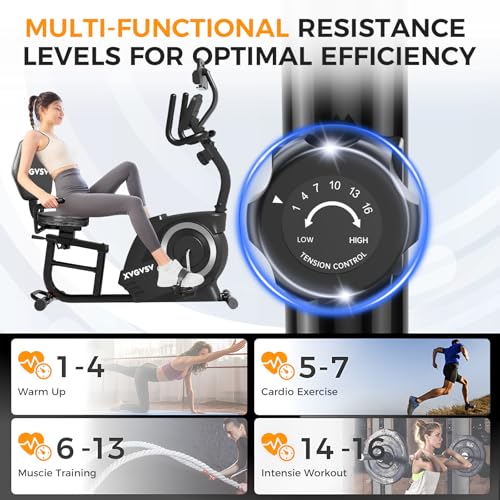 Recumbent Exercise Bike with 400LB Weight Capacity Magnetic Resistance A3078