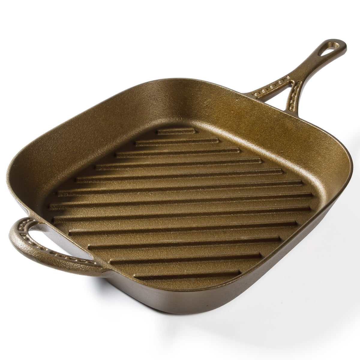 Bronzed Pre-Seasoned Cast Iron Square 11-Inch Grill Pan I335621