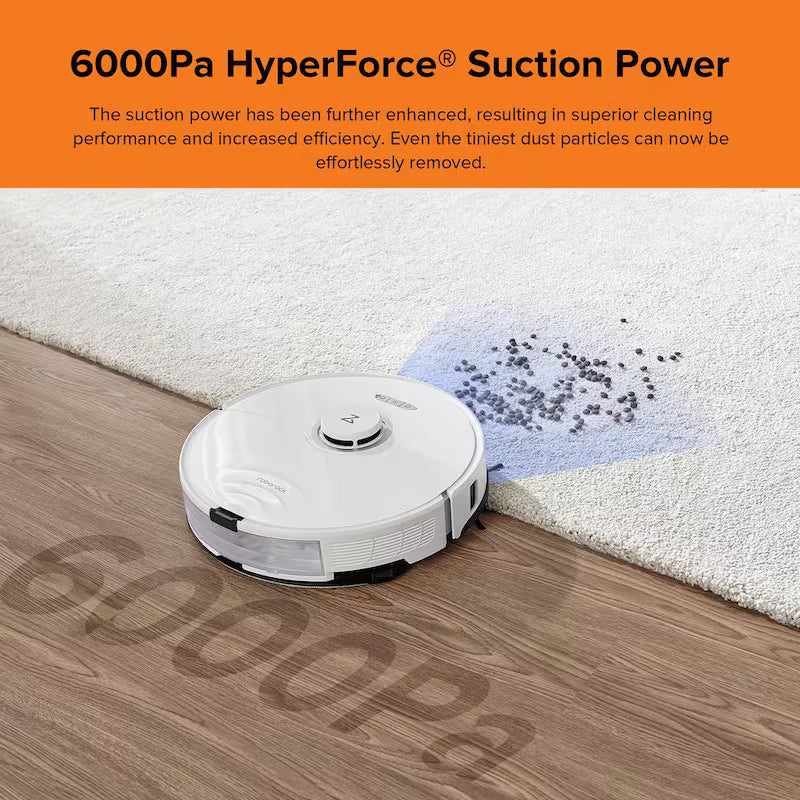 Robotic Vacuum with Sonic Mopping, LiDAR Navigation, Washable Filter, White Z9665