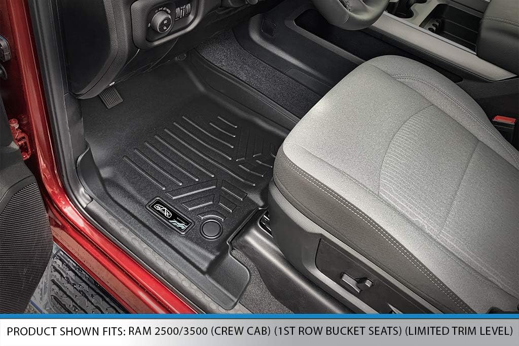 2 Row Black Floor Mats for 2019-2022 Ram 2500/3500 Crew Cab B348