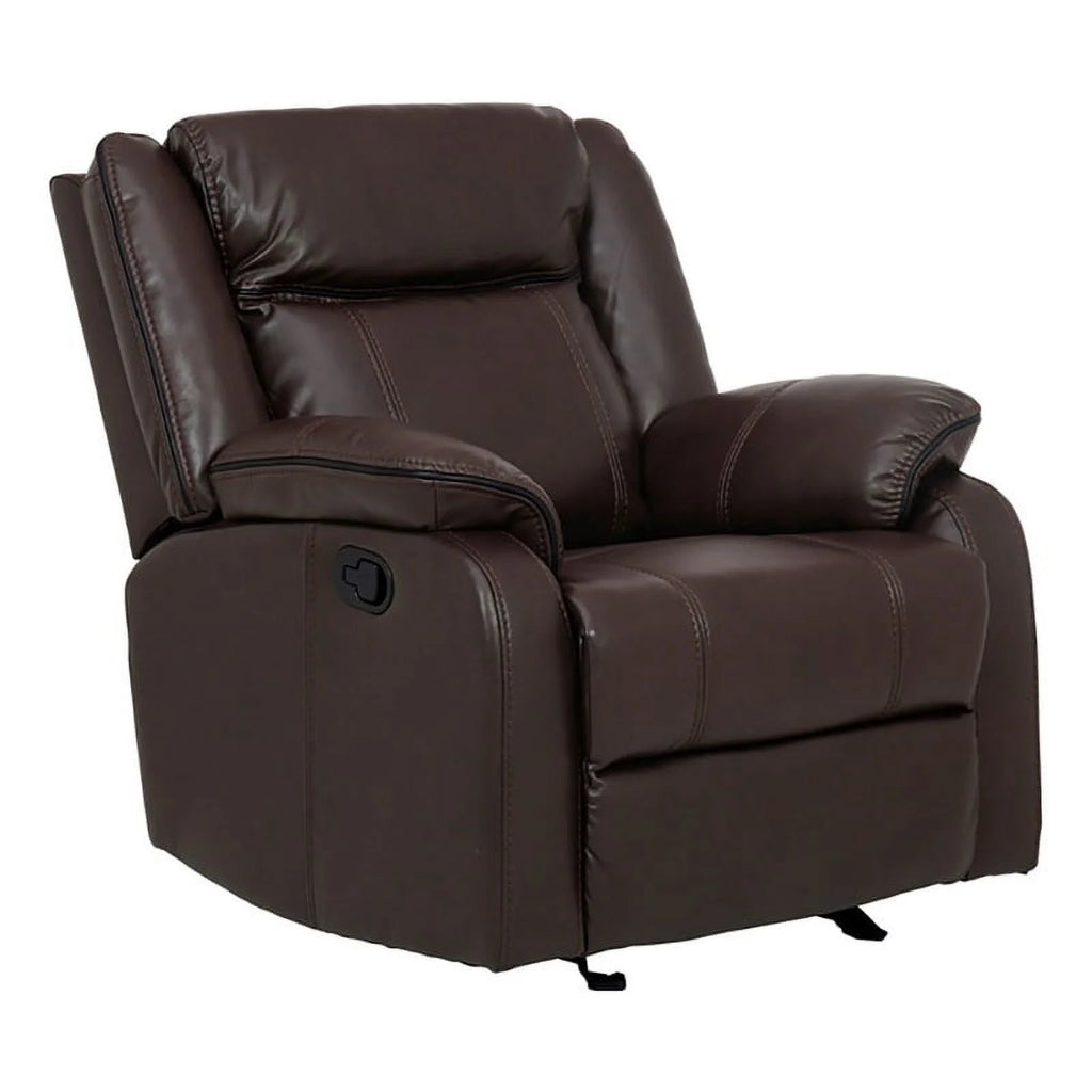 Brown Faux Leather Glider Reclining Chair O323763