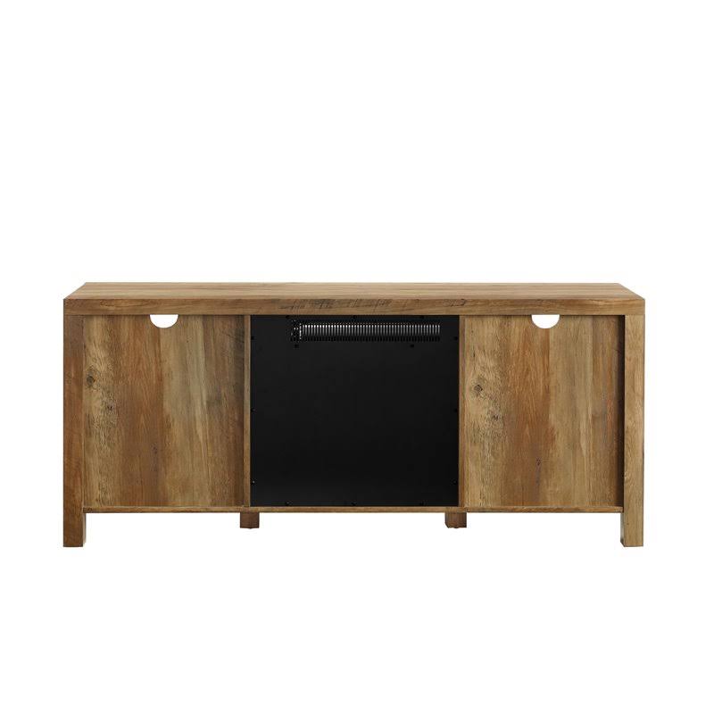 58x22 Glass Barn Door Fireplace TV Stand I844