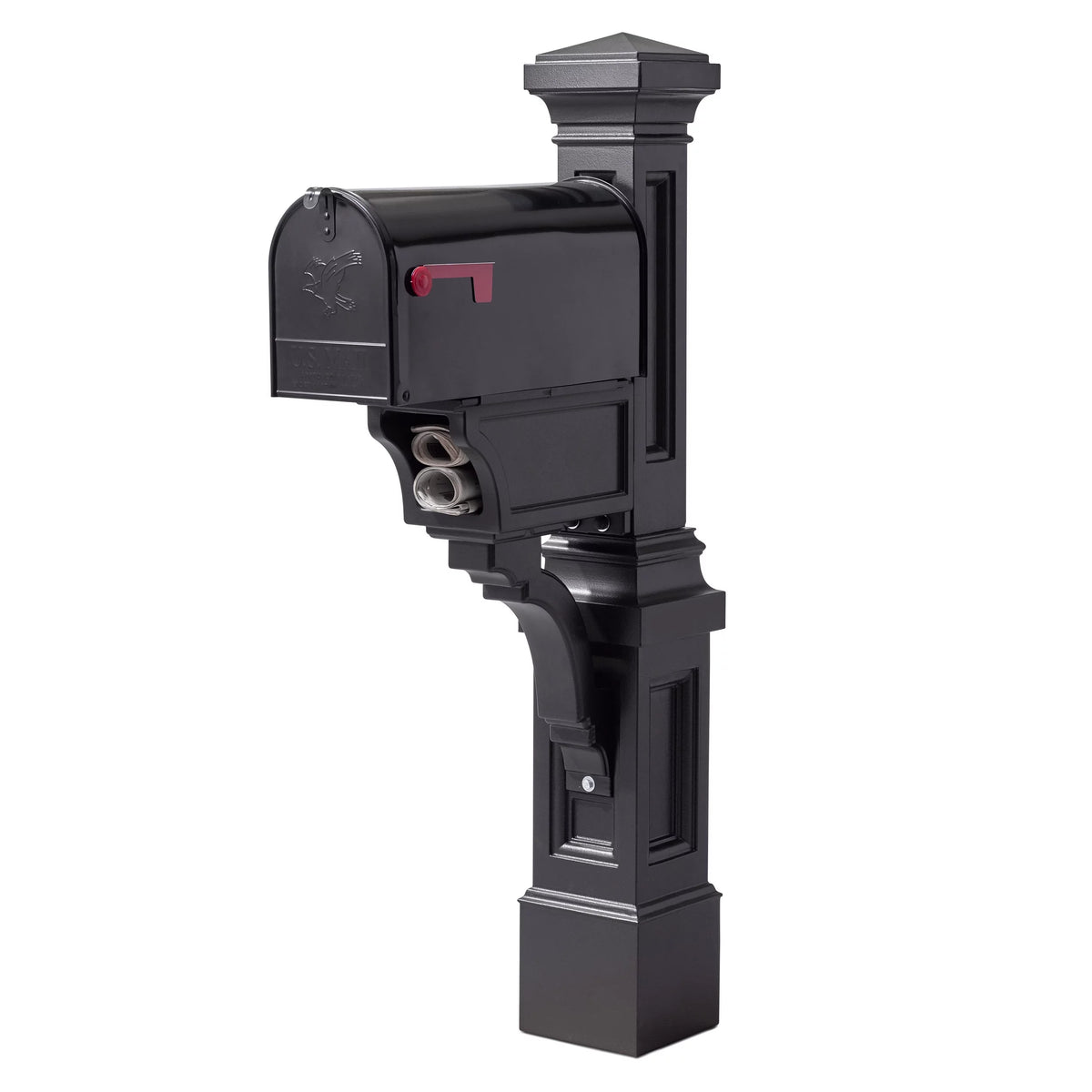 Onyx Black Plastic Mailbox Post Kit F10458
