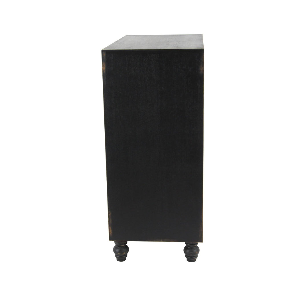 Black Wood and Metal Two-Door Cabinet P49114