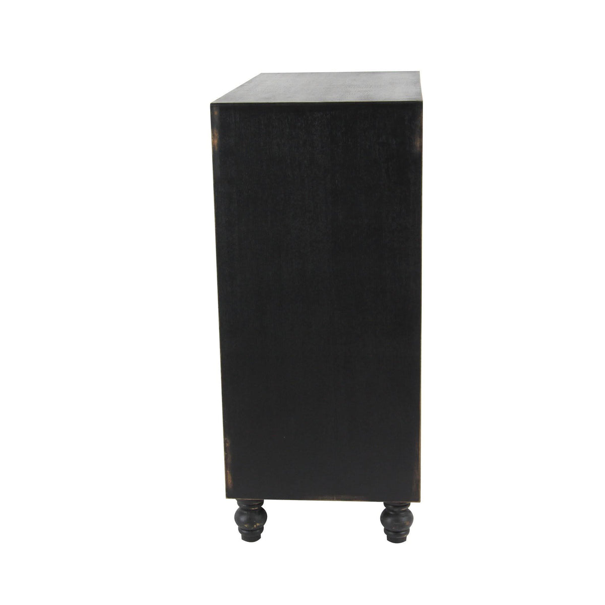 Black Wood and Metal Two-Door Cabinet P49114