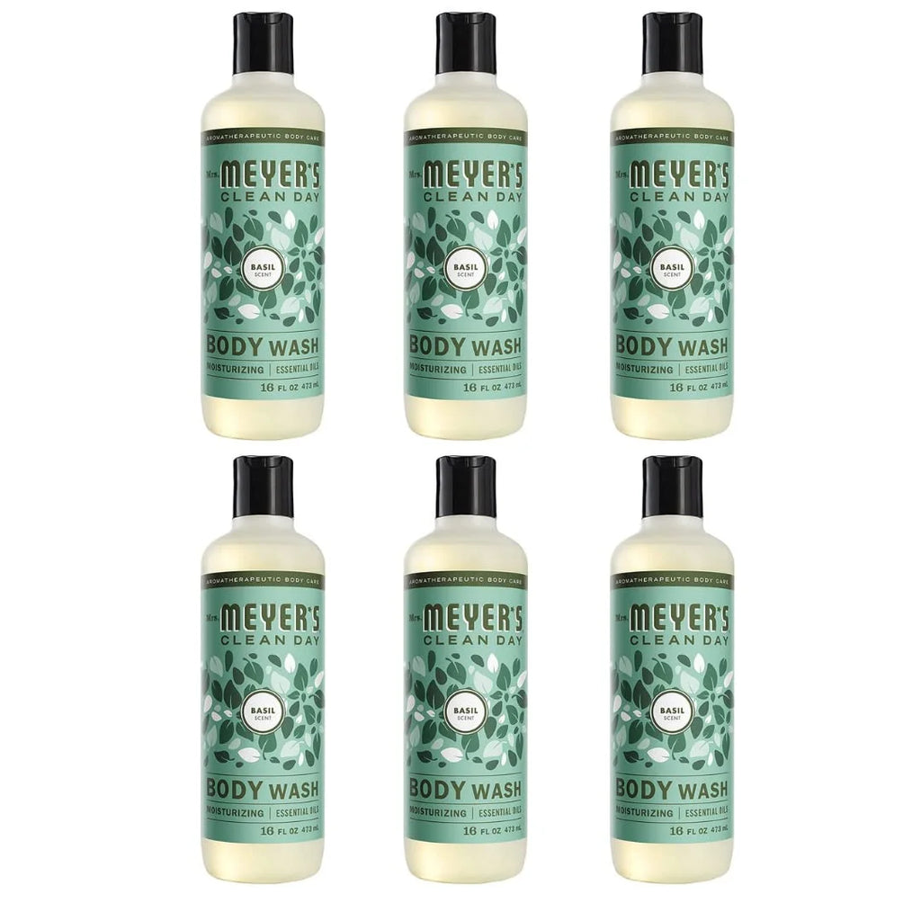 16 Fl OZ Bottle Basil Scented Body Wash, 6 Bottles U22946