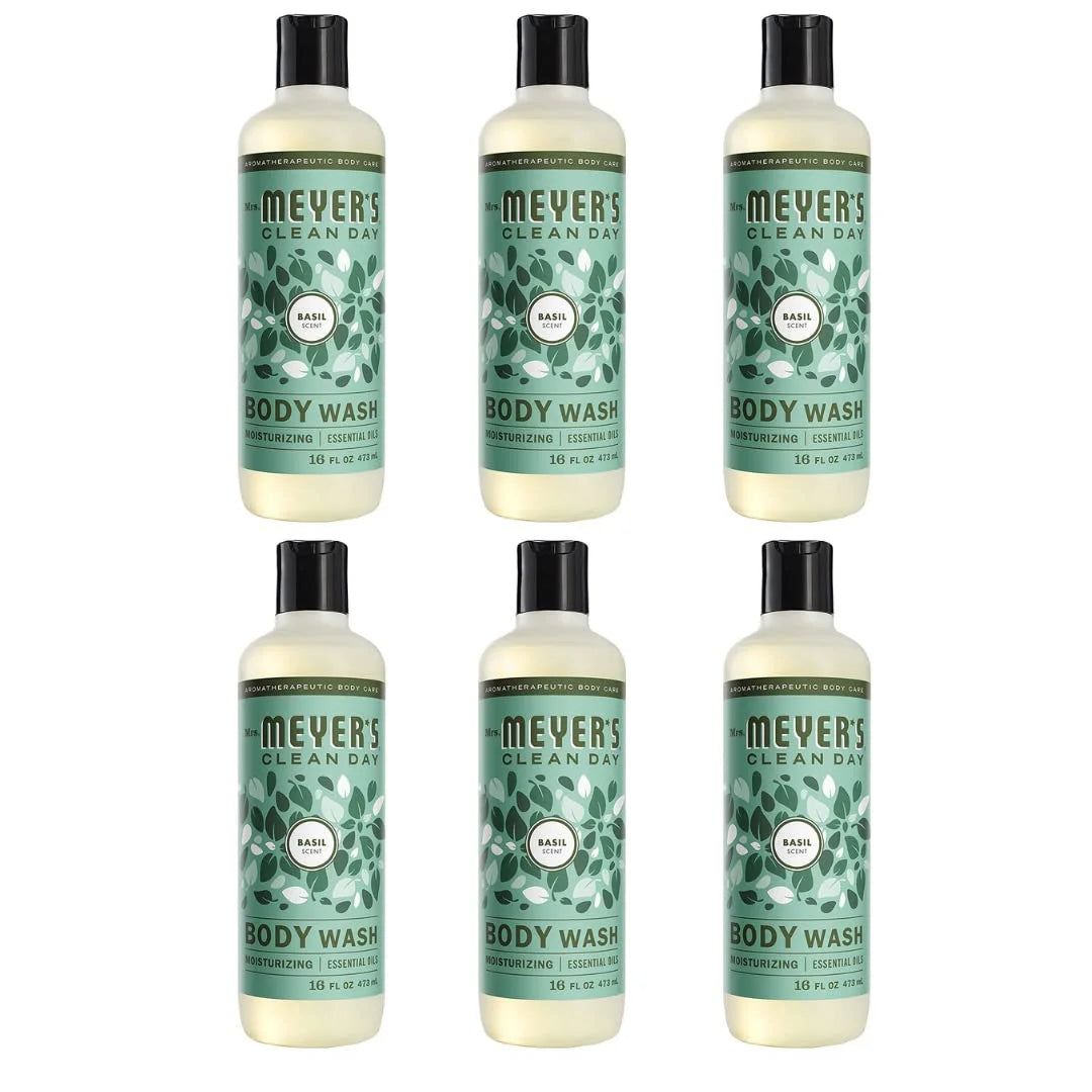 16 Fl OZ Bottle Basil Scented Body Wash, 6 Bottles U22946