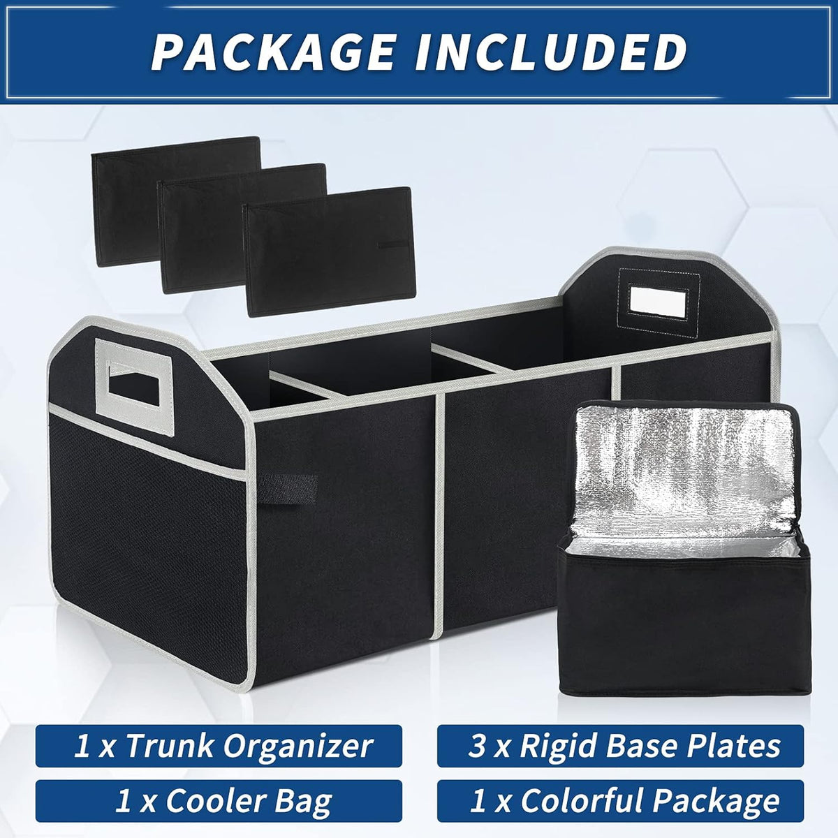 Waterproof Car Trunk Storage Organizer with Insulated Leakproof Cooler Bag X2451
