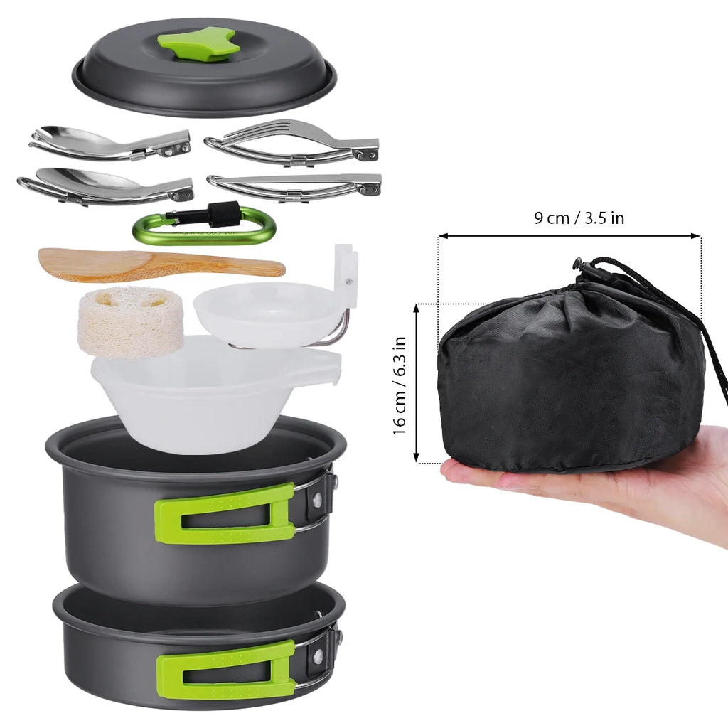 15 Pcs Non Stick Camping Cookware Set S15255