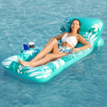 Inflatable Pool Float Lounger with Adjustable Backrest Cup Holders E428315