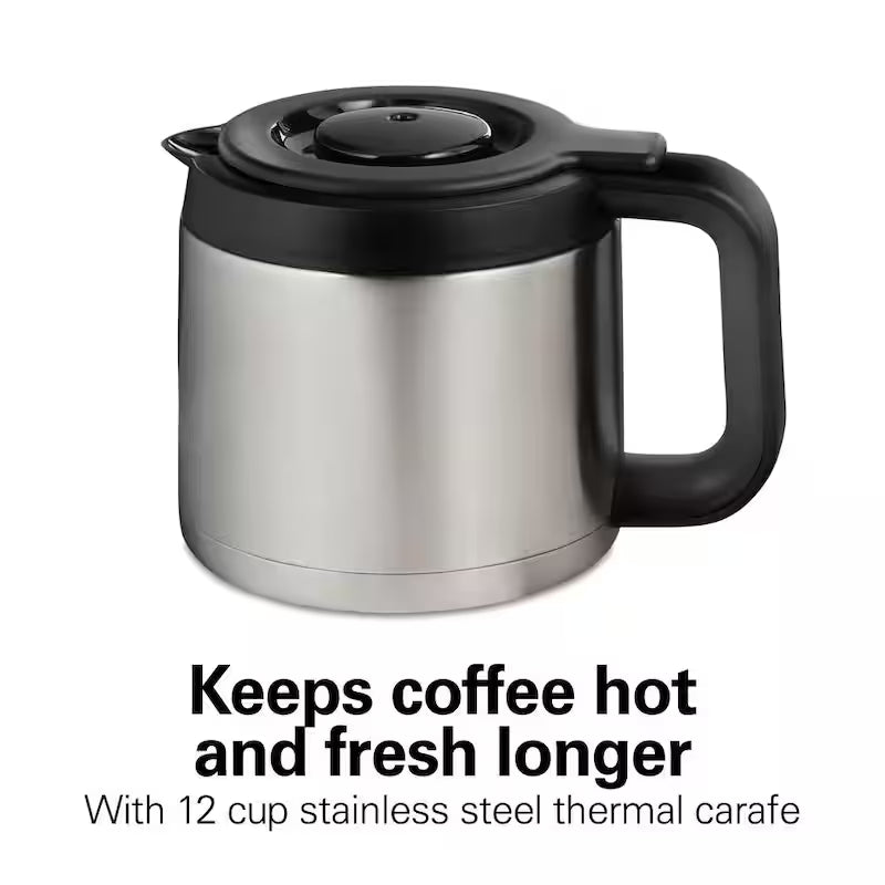 12-Cup Black and Stainless Steel Coffee Maker with Thermal Carafe C980