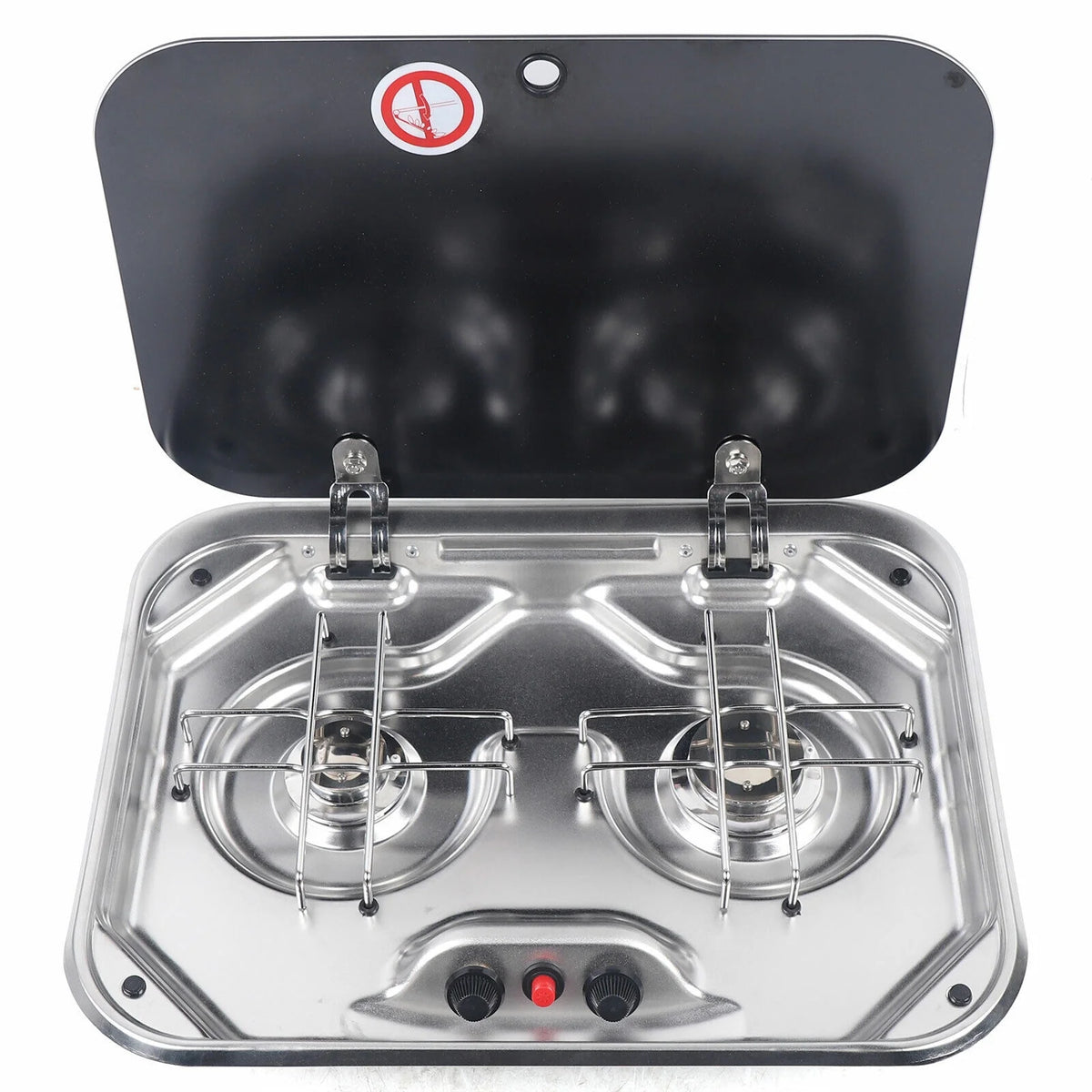 2 Burner LPG Gas Stove Cooktop with Glass Lid N884