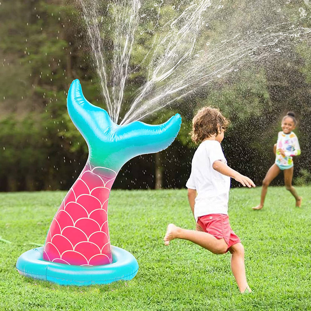 Pink Kids Inflatable Sprinkler Mermaid Sprayer E69804