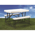 White Folding Picnic Table & Nesting Benches Z117