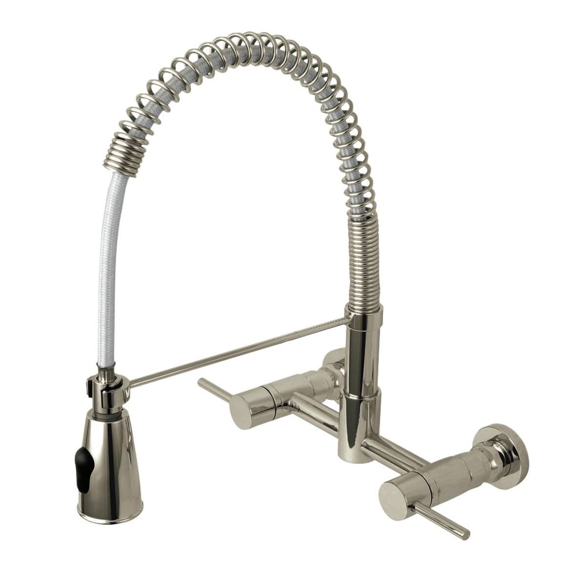 Oil Rubbed Bronze 2-Handle Wall Mount Pull-Down Kitchen Faucet R81690
