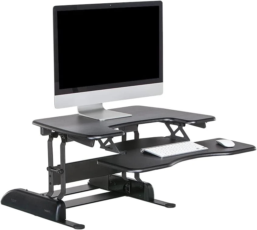Black Two-Tier Height Adjustable Standing Desk Converter O79013