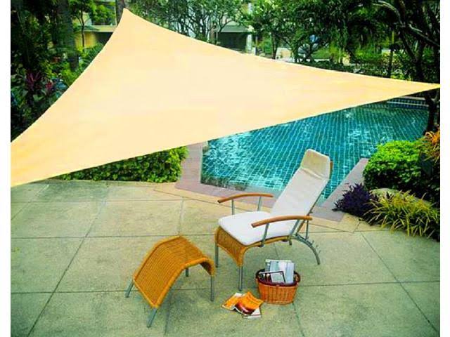 Yellow 10 ft Triangle Sun Shade Sail T419748