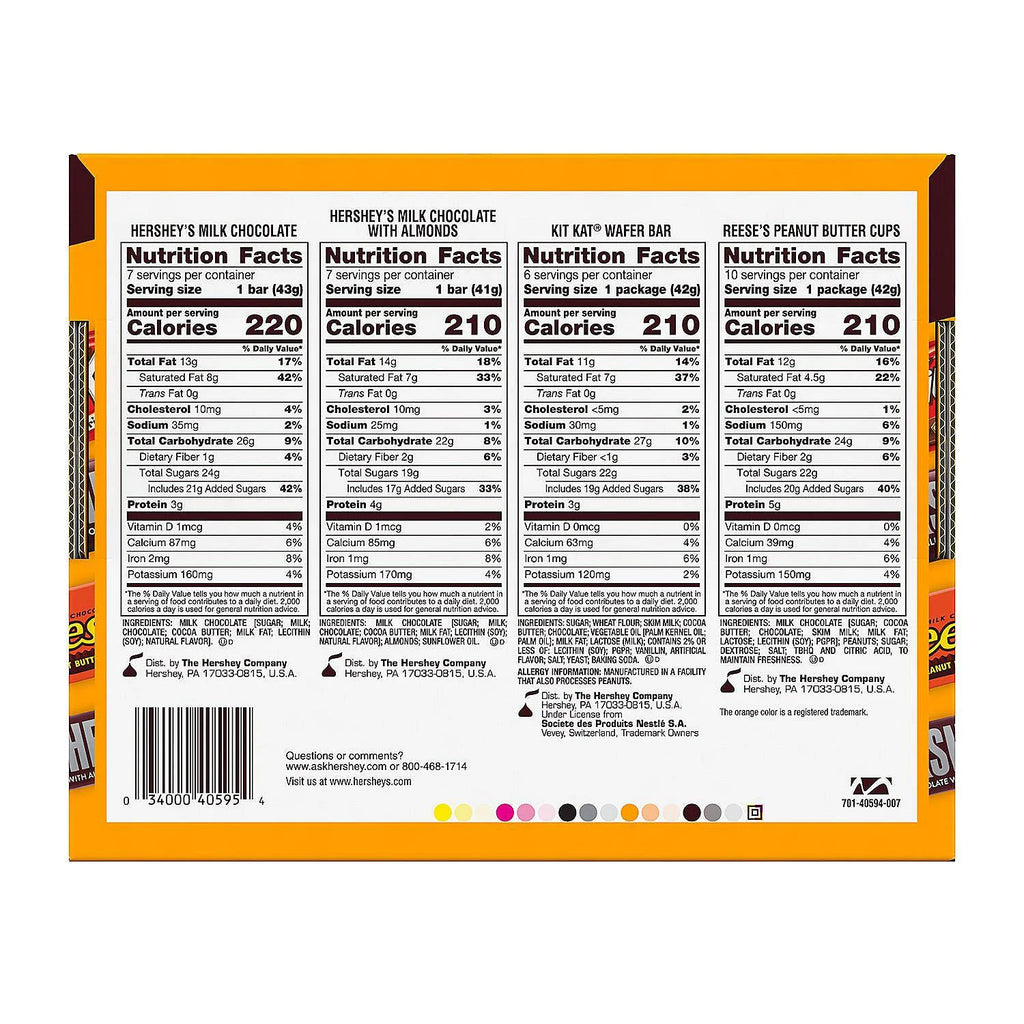 Assorted Chocolate Candy Variety Pack, Milk Chocolate, 30 Piece Count D392