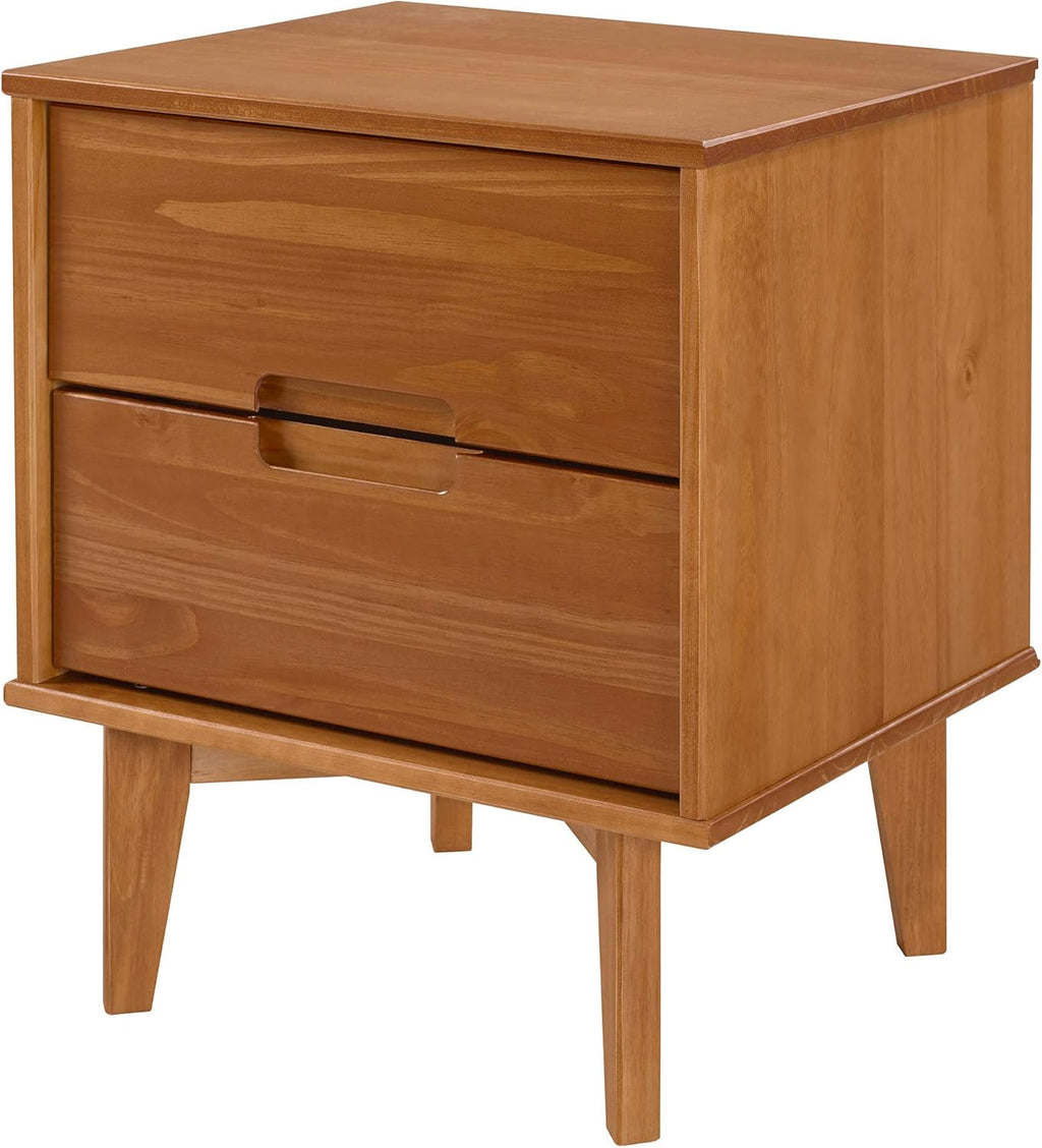 Caramel 2 Drawer Wood Nightstand Side Table A550