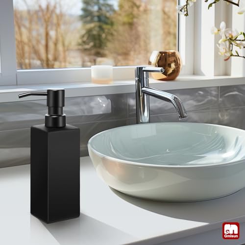 Clear Glass Soap Dispenser with Stainless Steel Pump, 12oz W548